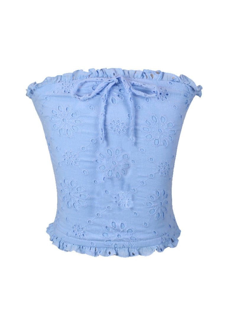*Colorfull Eyelet Tubetop*