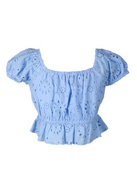 *Eyelet Puff Sleeve Top*