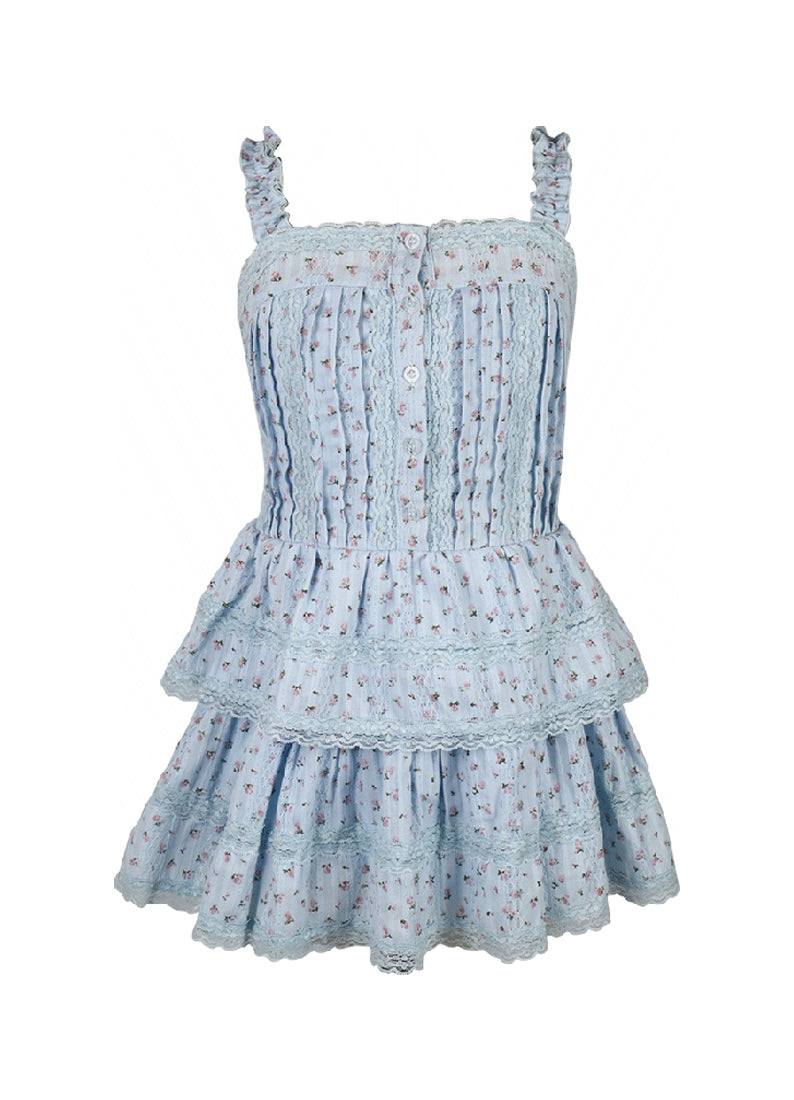 *Rose Pleated Lace Dress*