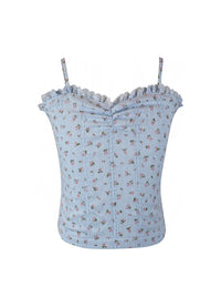 *Rose Print Strap Top*