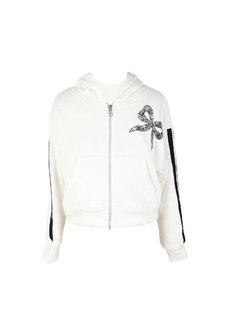 *Bow Stripe Zip Jacket*