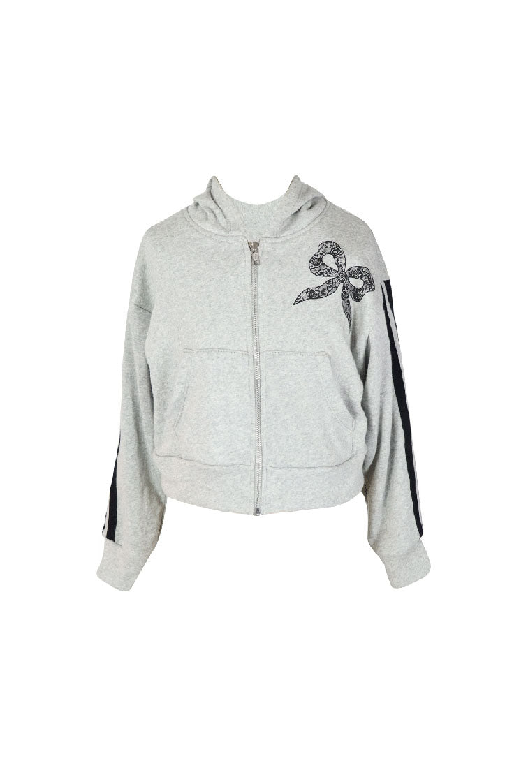 *Bow Stripe Zip Jacket*