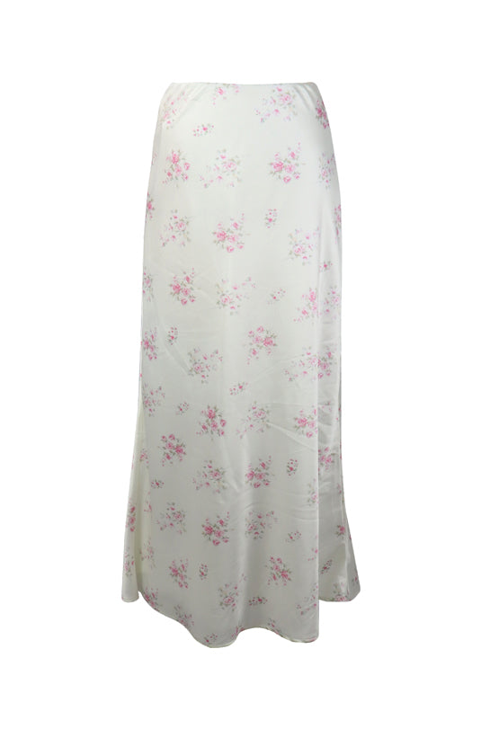 *Floral Sateen Maxi Skirt*