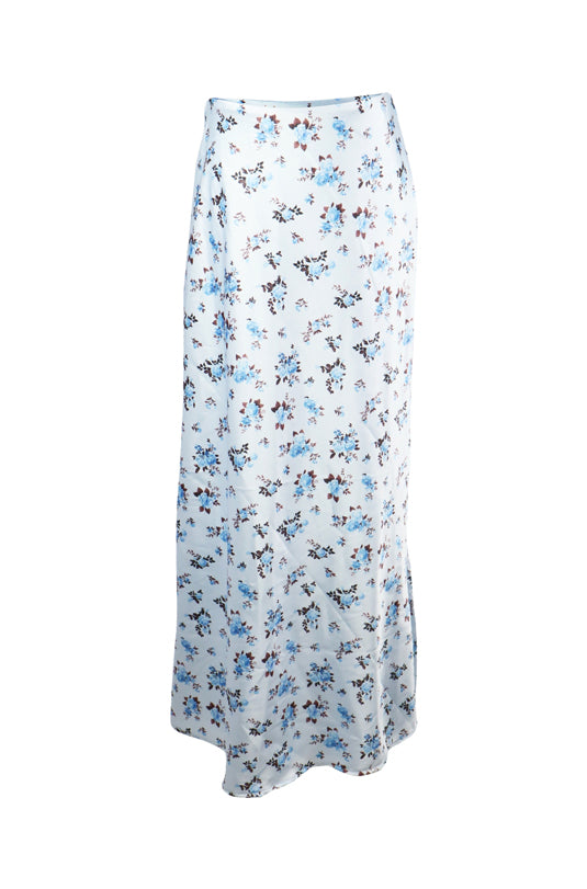 *Floral Sateen Maxi Skirt*