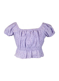 *Eyelet Puff Sleeve Top*