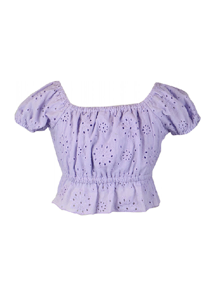 *Eyelet Puff Sleeve Top*