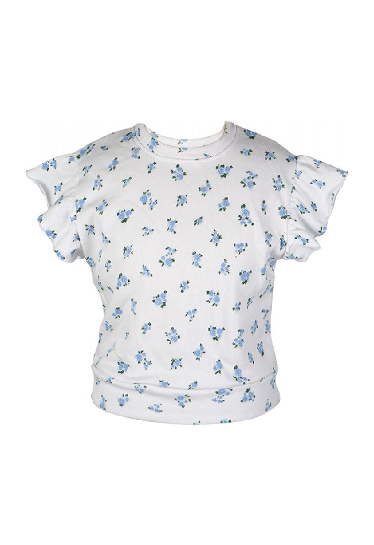 *Floral Ruffle Sleeve Sweatshirt*