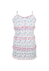 *Floral Strap Smocked Dress*