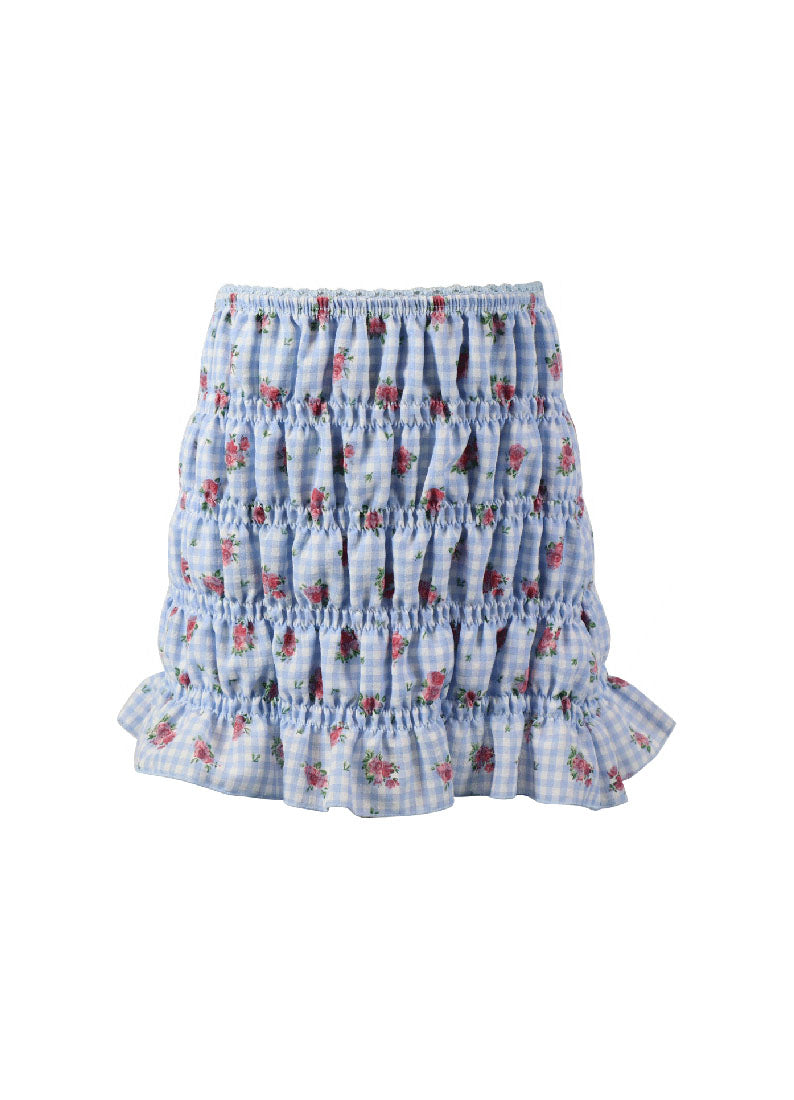 * Floral Gingham Skirt*