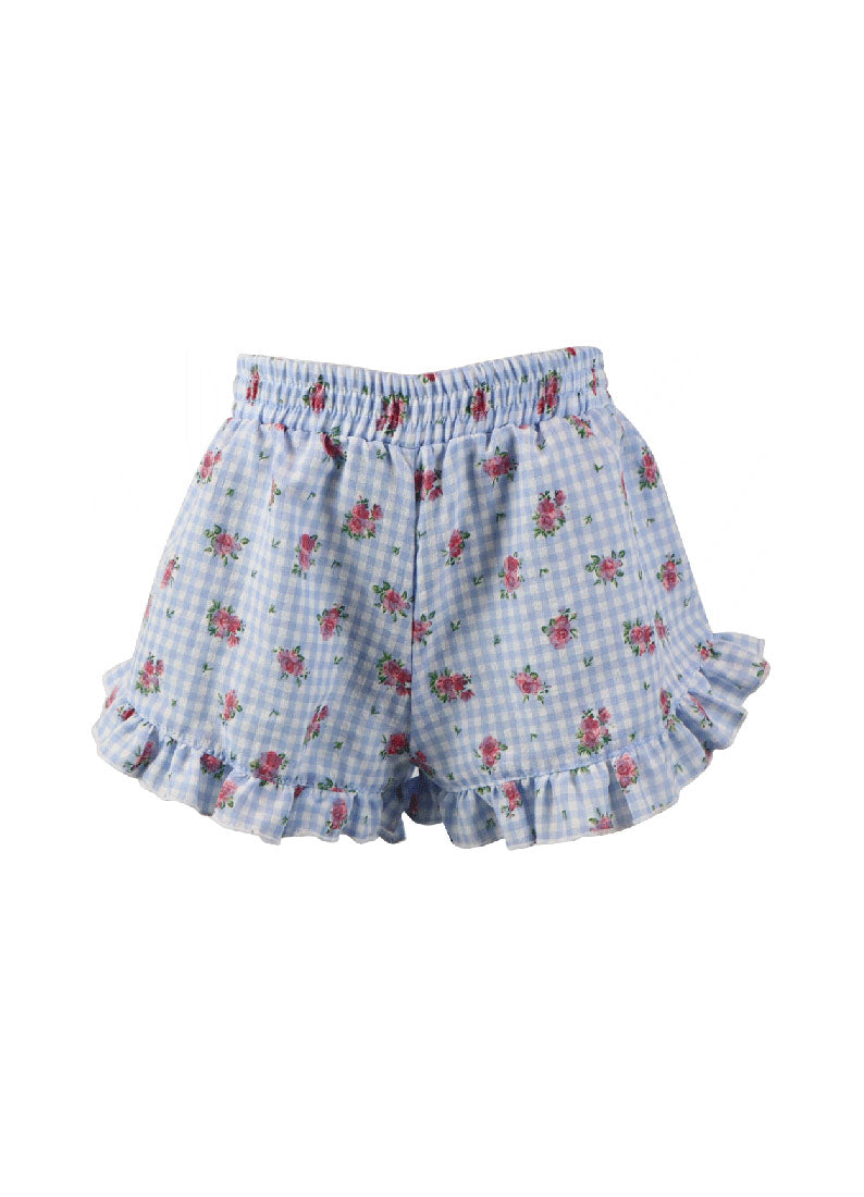 * Floral Gingham Short*