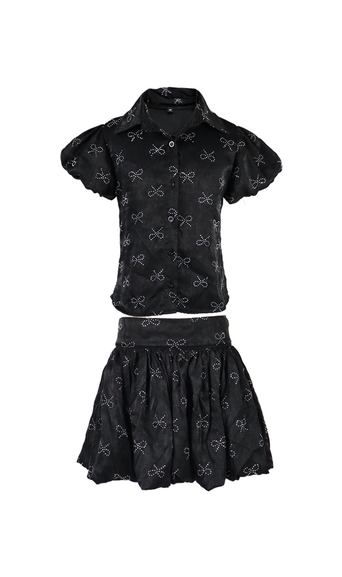 *Chambray Bow Bubble Skirt*