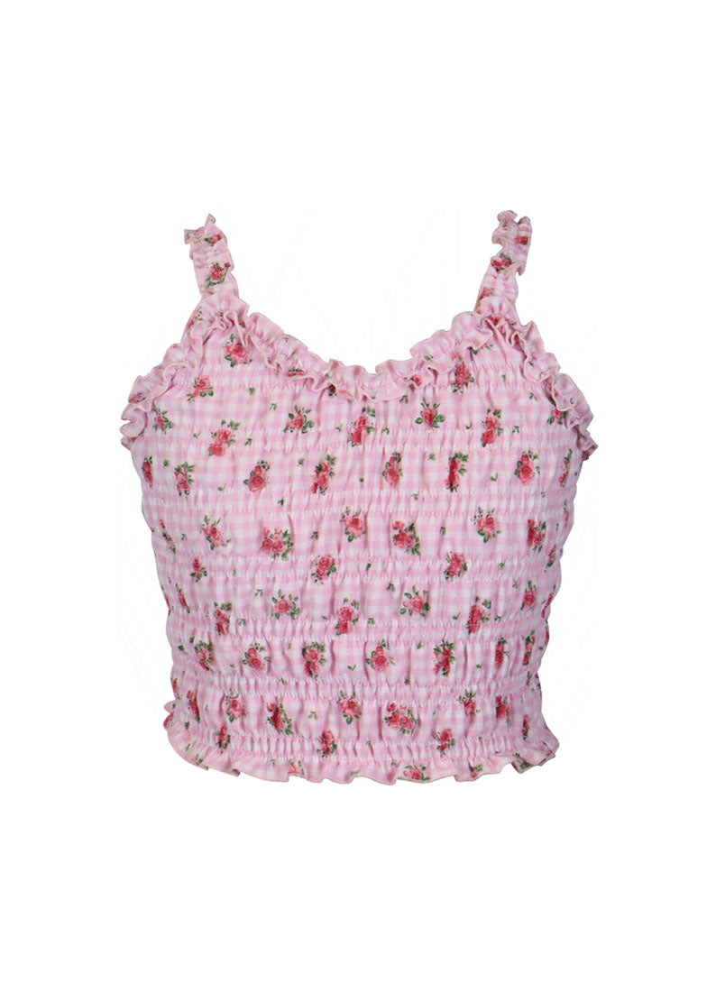 *Floral Gingham Top*