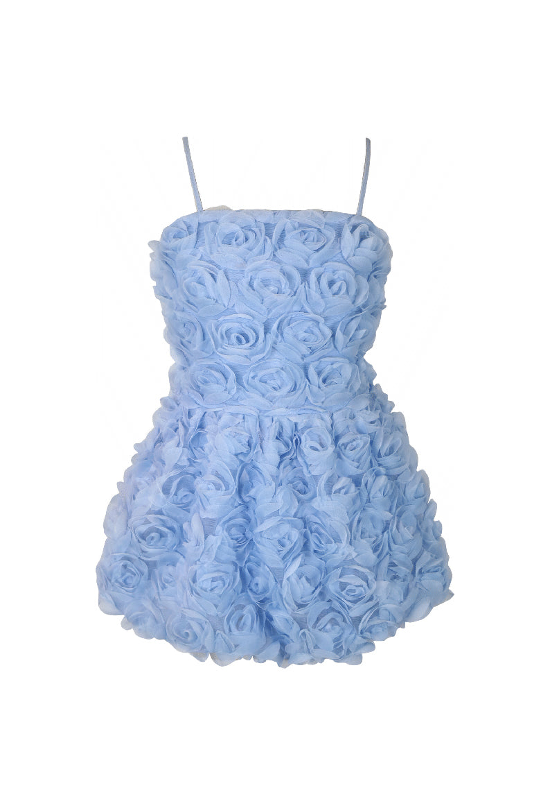 *Rosette Bubble Strap Dress*