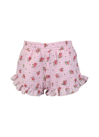 * Floral Gingham Short*