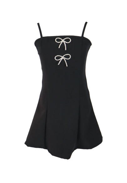 *Gabardine Bow Crystal Dress*