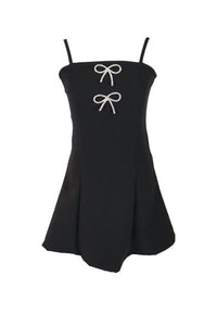 *Gabardine Bow Crystal Dress*