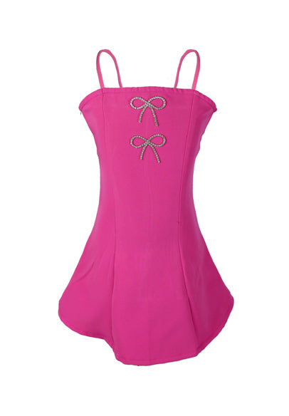 *Gabardine Bow Crystal Dress*