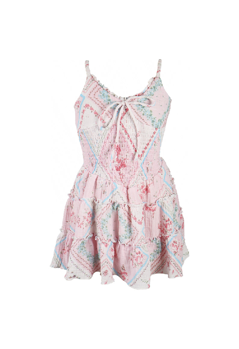 *Handkerchief Printed Bustier Dress*