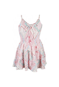 *Handkerchief Printed Bustier Dress*