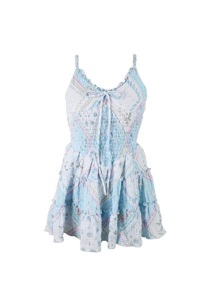 *Handkerchief Printed Bustier Dress*