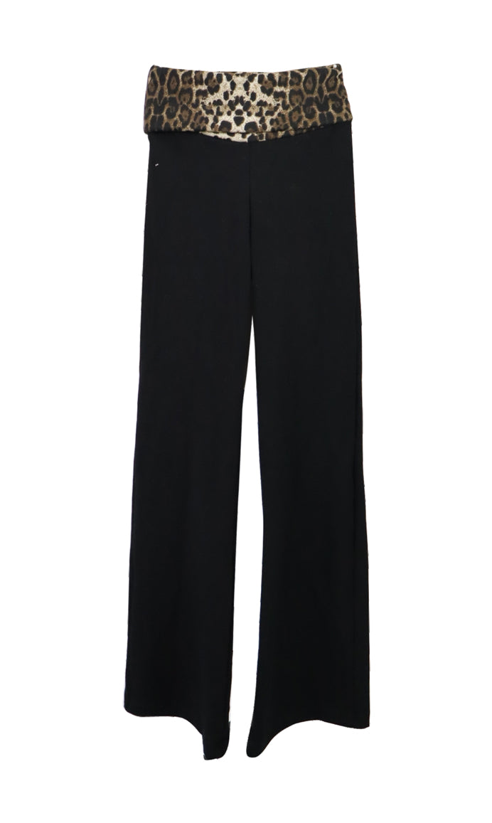 *Black Leopard Flare Pant*