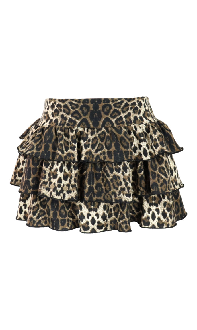 *Leopard Ruffle Skirt*