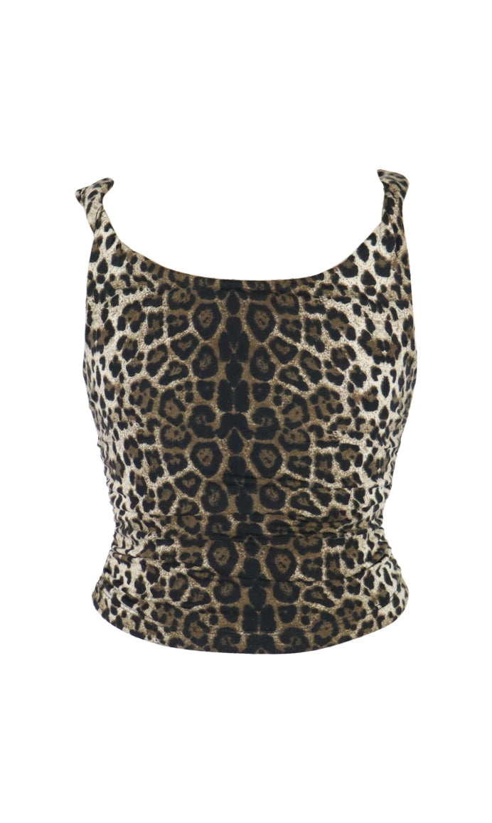 *Leopard Twisted Strap Top*