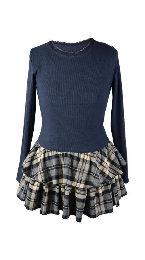 *Plaid Floral Dress*