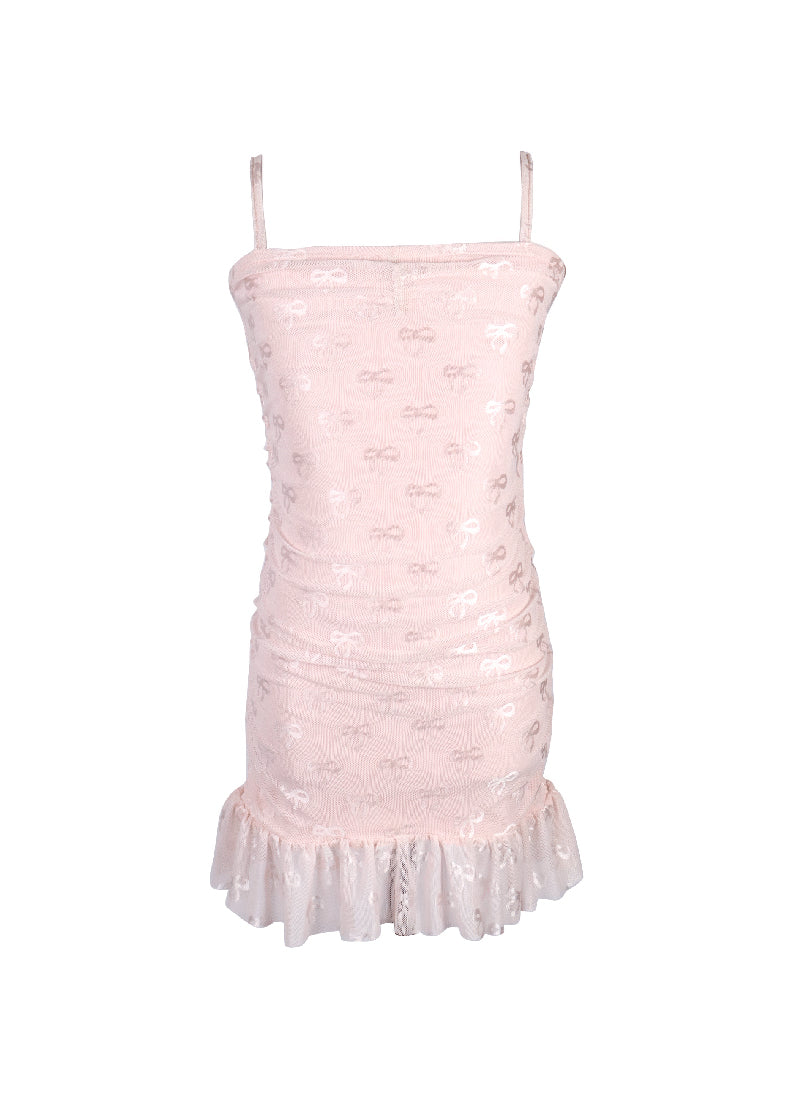 *Allover Bow Strap Dress*