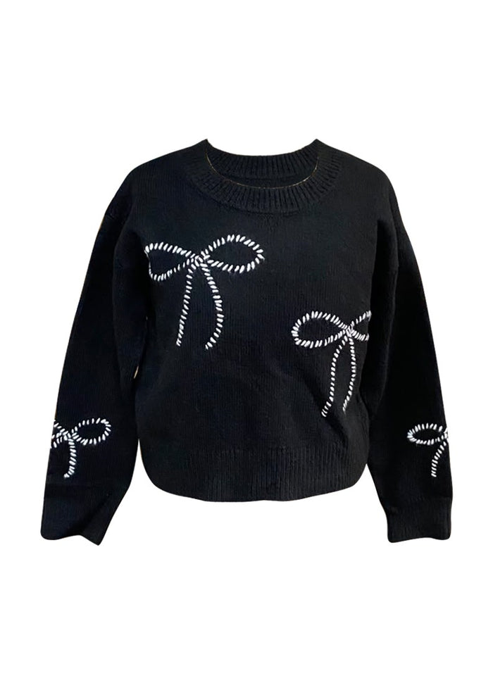 *Bow Handstiching Sweater*