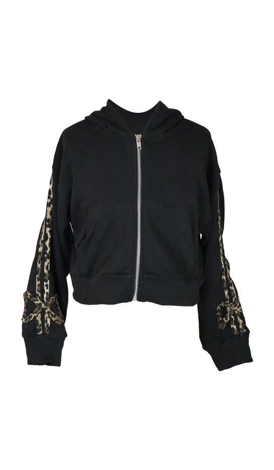 *Black Leopard Stripe Jacket*