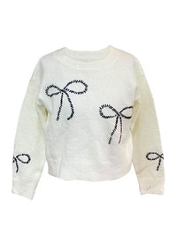 *Bow Handstiching Sweater*