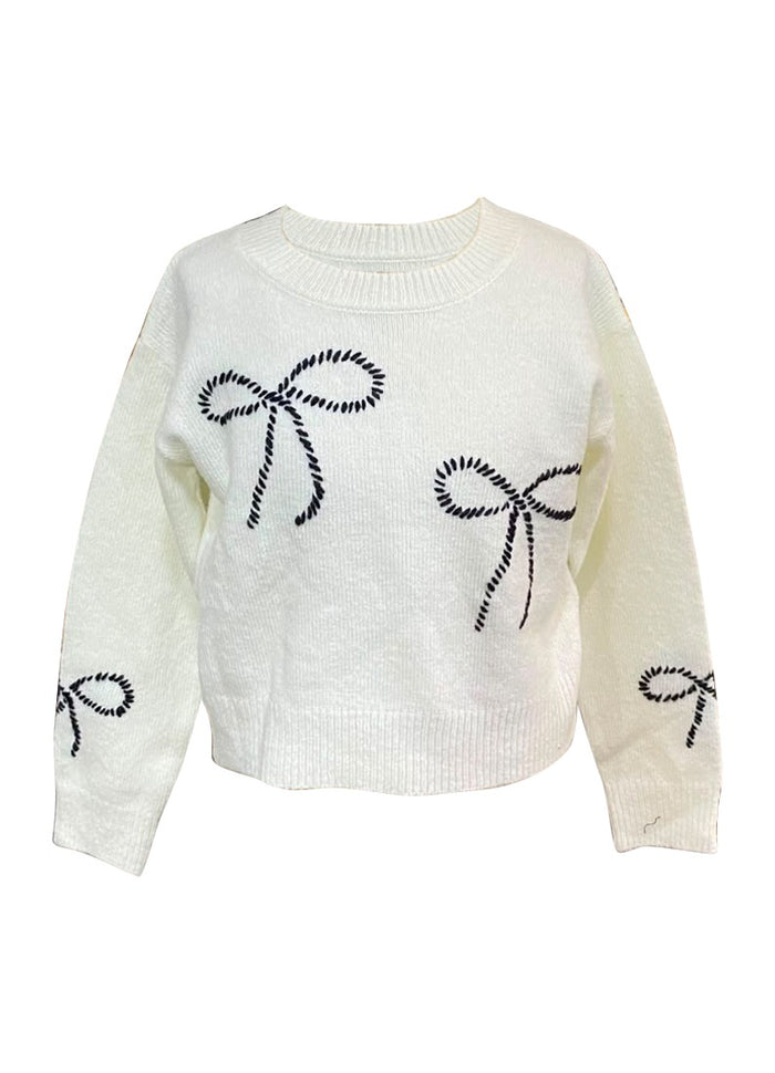 *Bow Handstiching Sweater*