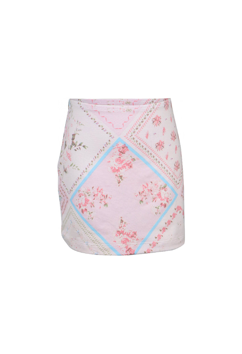 *Handkerchief Printed Mini Skirt*