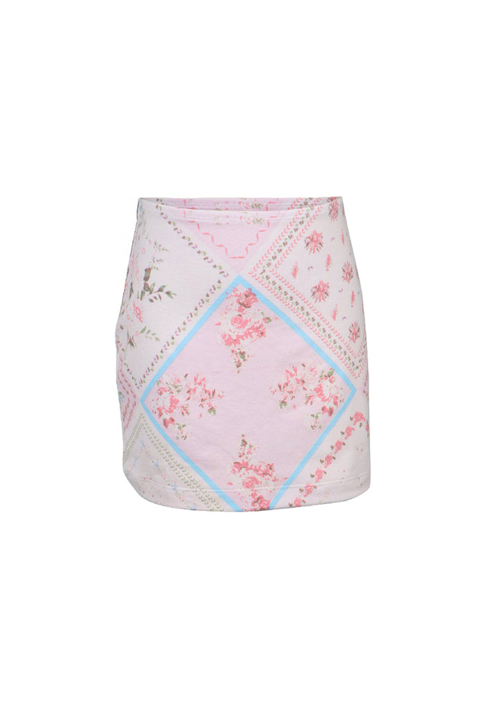 *Handkerchief Printed Mini Skirt*