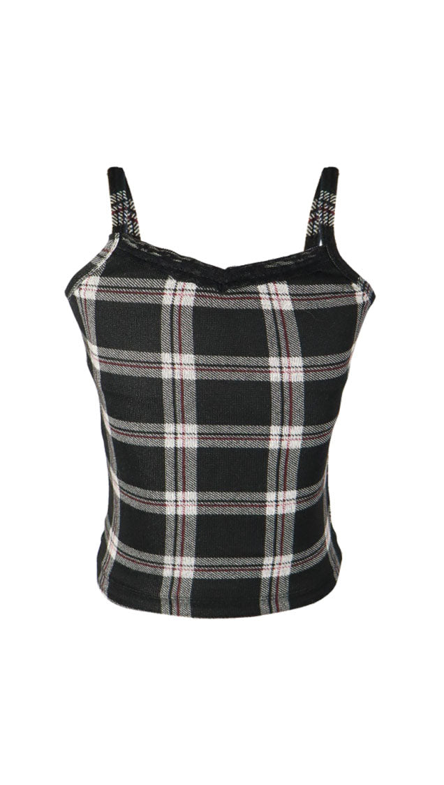 *Plaid Lace Camisole*