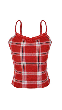 *Plaid Lace Camisole*