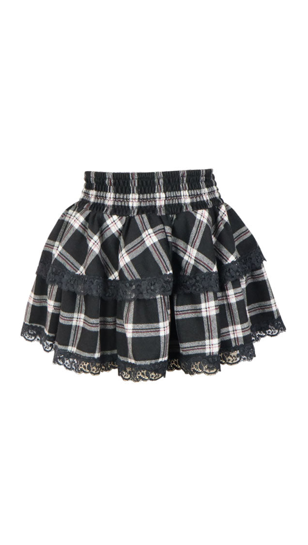 *Strecth Plaid Skirt*