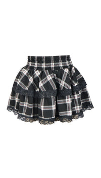 *Strecth Plaid Skirt*