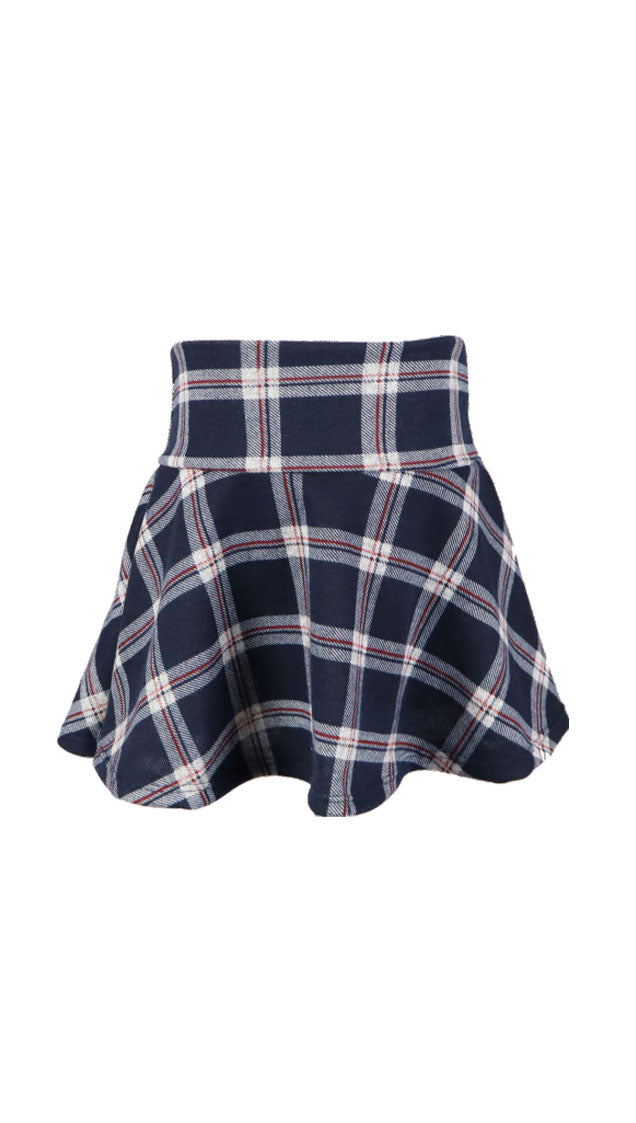 *Strecth Plaid Flare Skirt*