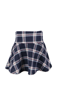 *Strecth Plaid Flare Skirt*
