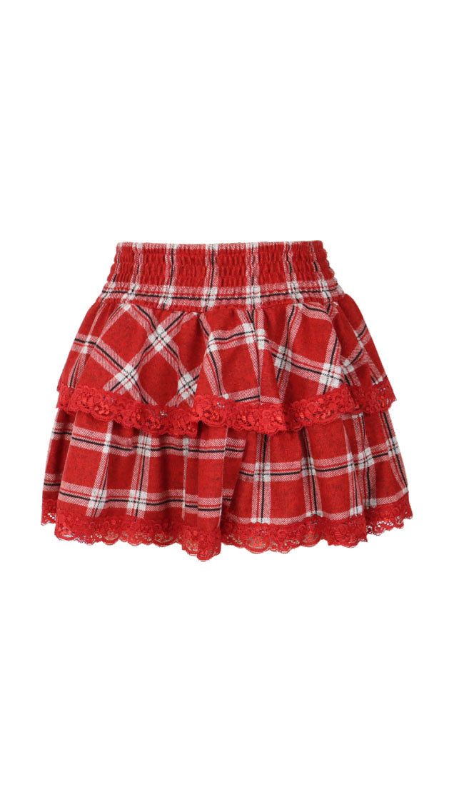 *Strecth Plaid Skirt*