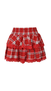 *Strecth Plaid Skirt*