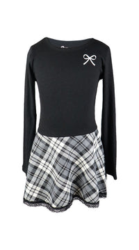 *Plaid White  Bow Dress*