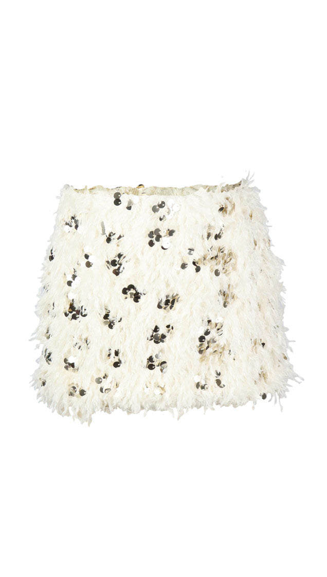 *Fur Sequin Skirt*
