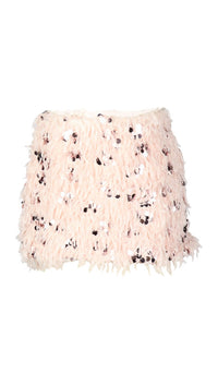 *Fur Sequin Skirt*