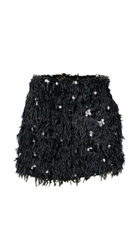 *Fur Sequin Skirt*