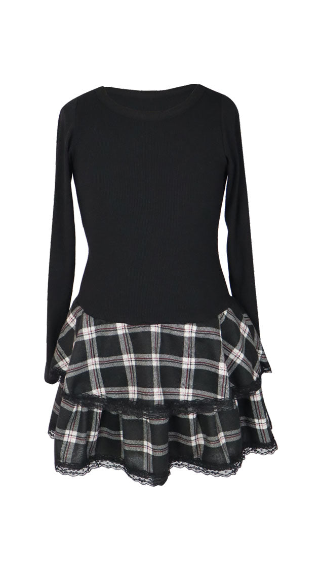 *Black Plaid Dress*