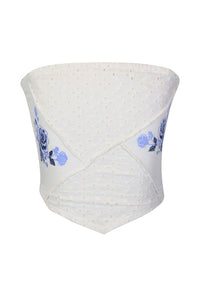 *Eyelet Printed Tubetop*