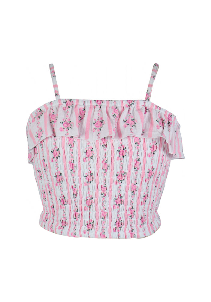 *Printed Ruffle Top*